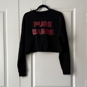 Pure Barre Black and Red Cropped Hoodie